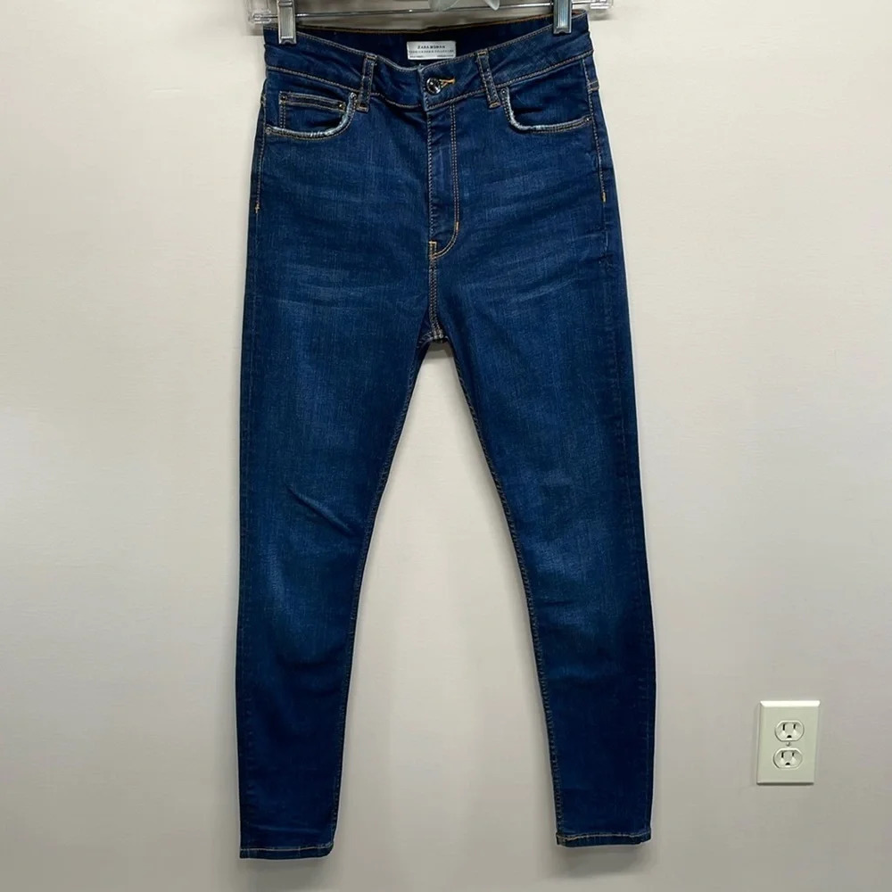 Zara Woman Premium Denim Collection High Rise Skinny Jeans 4